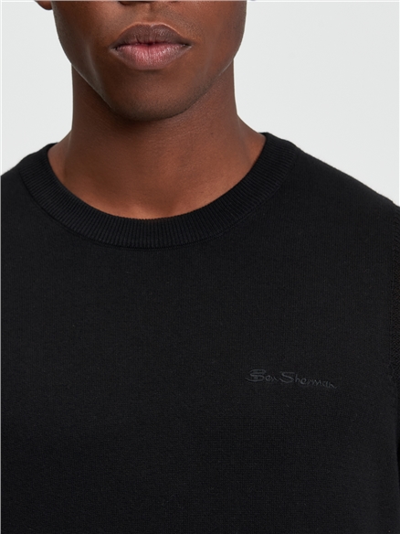 Pique Textured Front Crew