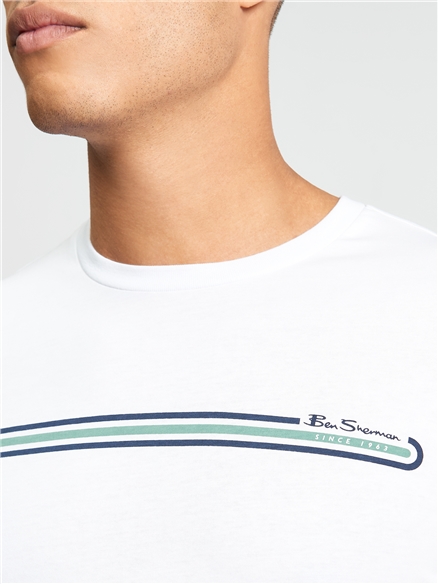 Core Stripe Tee in White