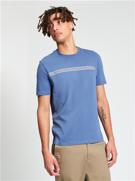 Short Sleeve Core Stripe Tshirt in Indigo