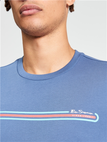 Short Sleeve Core Stripe Tshirt in Indigo