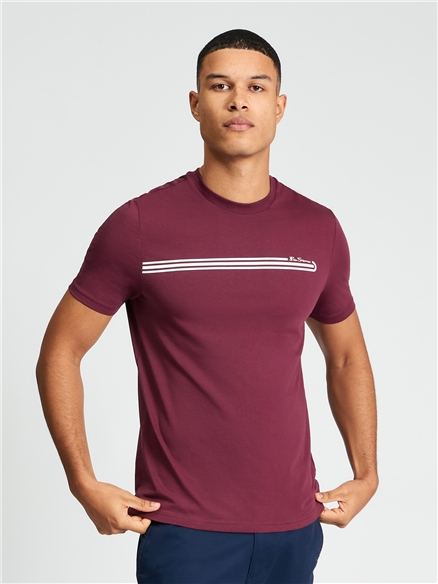 Core Stripe Tee in Aubergine