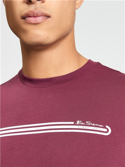 Core Stripe Tee in Aubergine