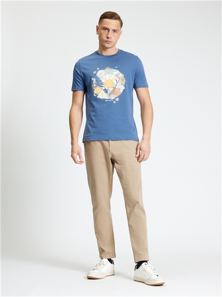 Short Sleeve Festival Target Tshirt in Indigo