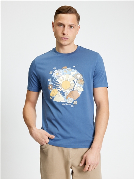 Short Sleeve Festival Target Tshirt in Indigo