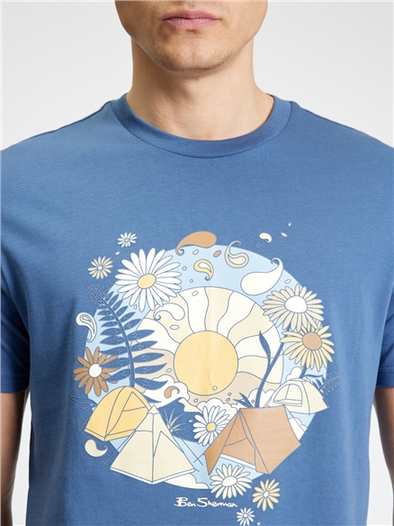 Short Sleeve Festival Target Tshirt in Indigo