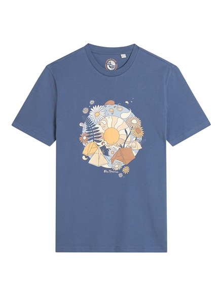 Short Sleeve Festival Target Tshirt in Indigo