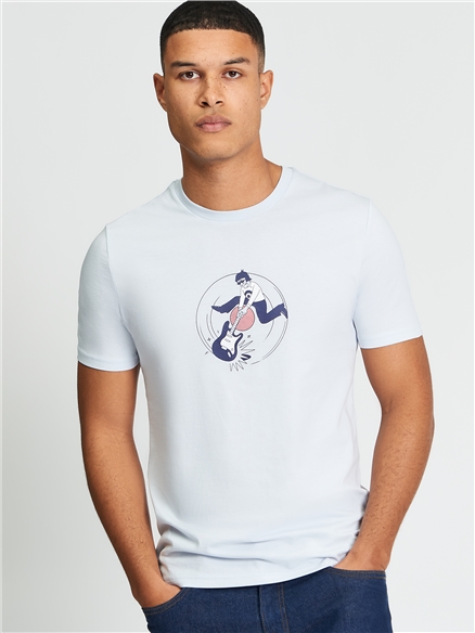  Short Sleeve Smash Target Tshirt in Light Blue