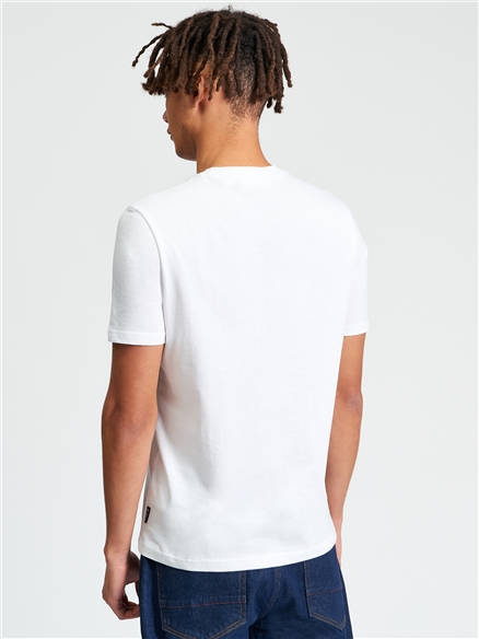 Gold Fish Bowl Tee in White