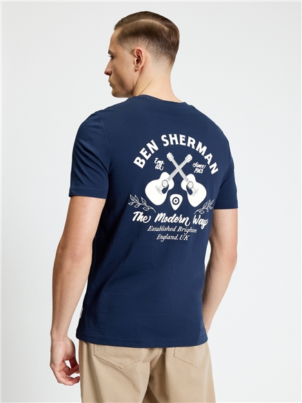 Short Sleeve Acoustic Tshirt in Dark Navy