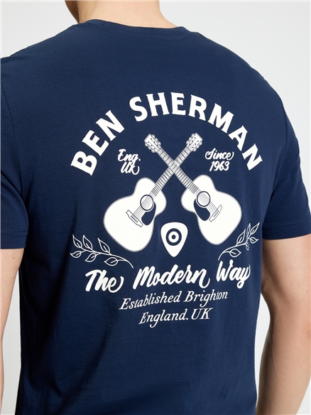 Short Sleeve Acoustic Tshirt in Dark Navy