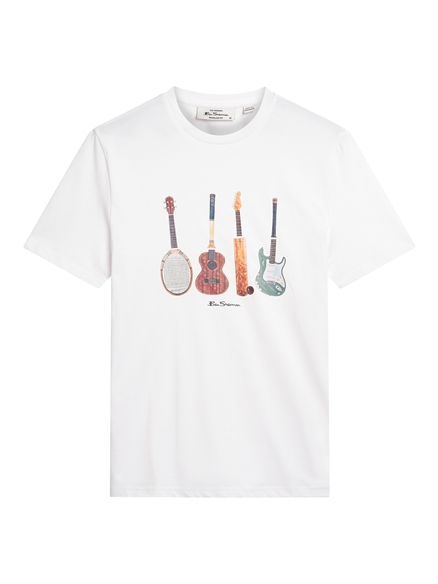 Short Sleeve Jumble Guitars Tshirt in White