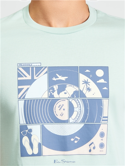 Short Sleeve Comic Target Tshirt in MINT