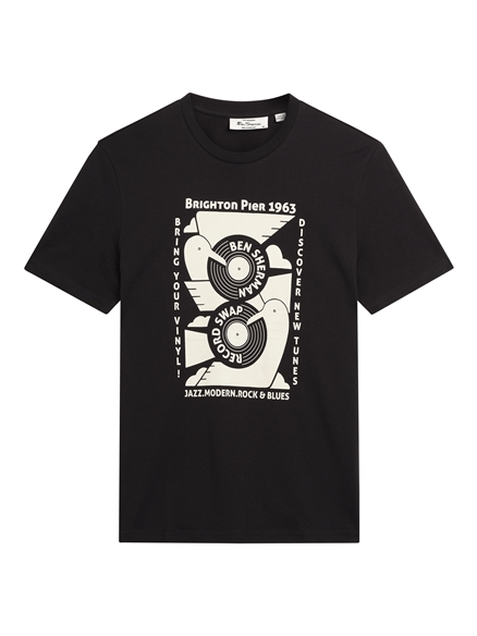 Record Swap Tee in Black