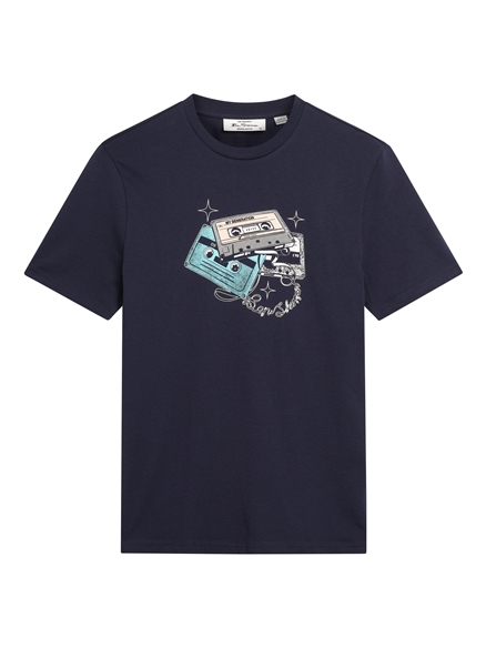  Short Sleeve Cassette Stack Tshirt in Dark Navy