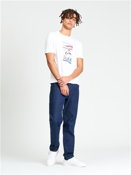 Short Sleeve Post Card Tshirt in White