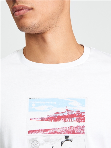 Short Sleeve Post Card Tshirt in White