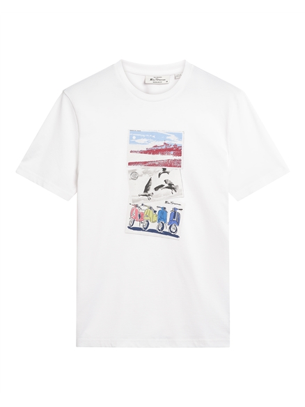 Short Sleeve Post Card Tshirt in White