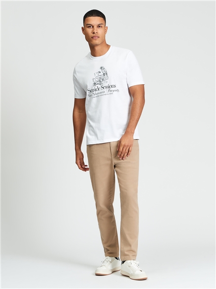 Short Sleeve Seaside Sessions Tshirt in White