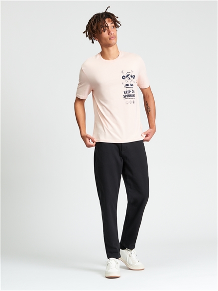 Short Sleeve World Dj Tshirt in Blush Pink