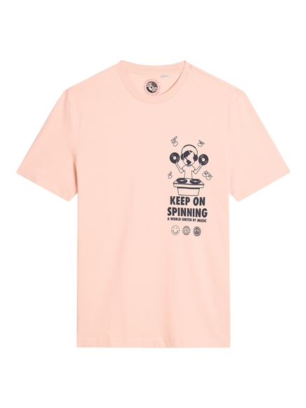 Short Sleeve World Dj Tshirt in Blush Pink
