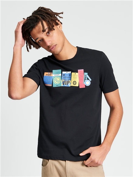 Short Sleeve Festival Pass Tshirt in Black