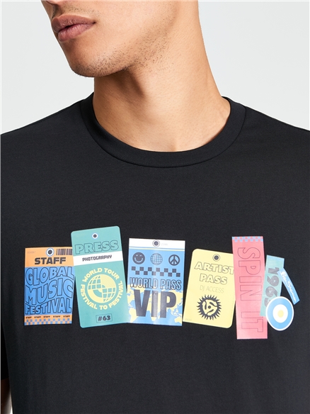Short Sleeve Festival Pass Tshirt in Black
