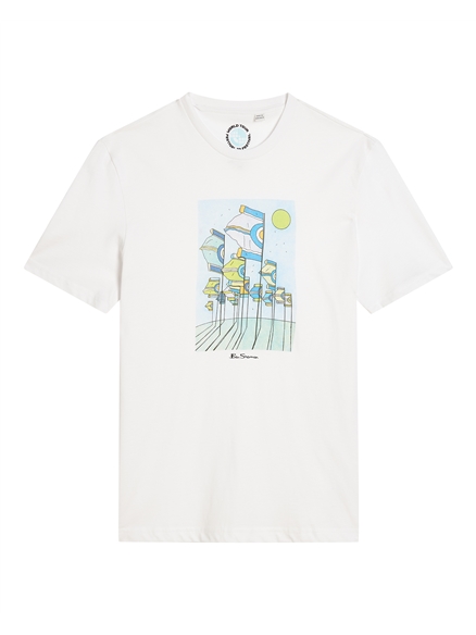 Short Sleeve Festival Flag Tshirt in White