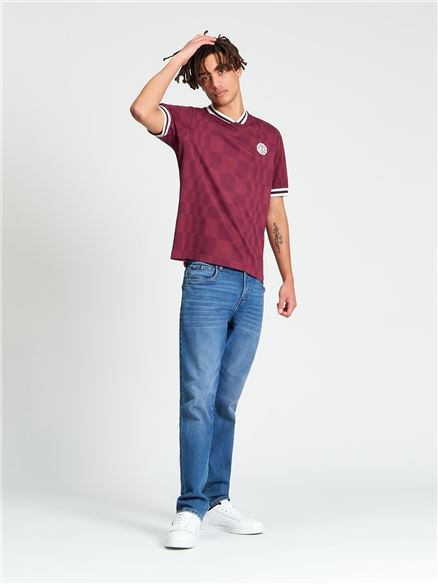 Glitch Jersey Tee in Aubergine