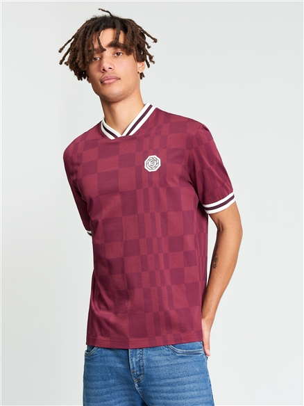 Glitch Jersey Tee in Aubergine
