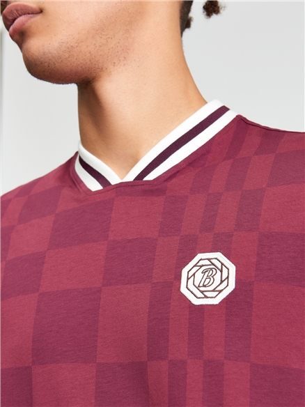 Glitch Jersey Tee in Aubergine