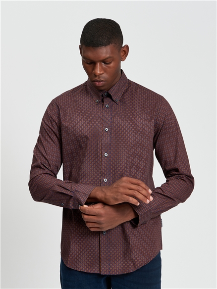 Long Sleeve Split Spot Print