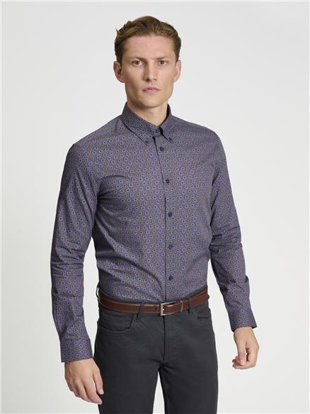 Long Sleeve Foulard Print