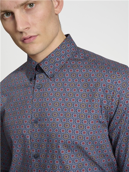 Long Sleeve Foulard Print