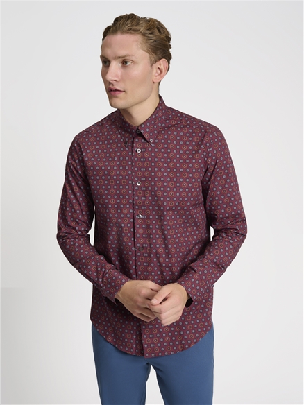 Long Sleeve Foulard Print