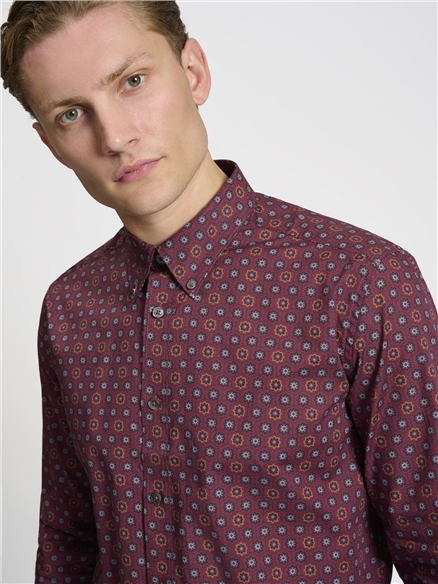 Long Sleeve Foulard Print