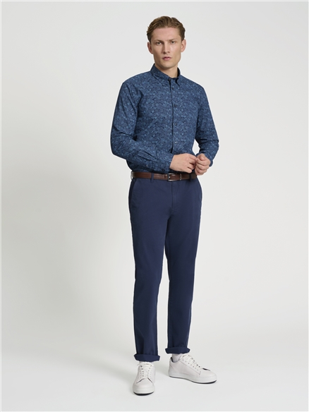 Long Sleeve British Mono Floral Print