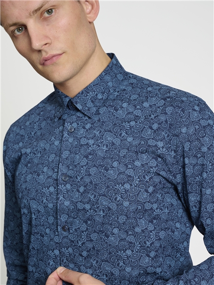 Long Sleeve British Mono Floral Print