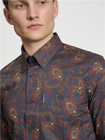 Long Sleeve Paisley Print