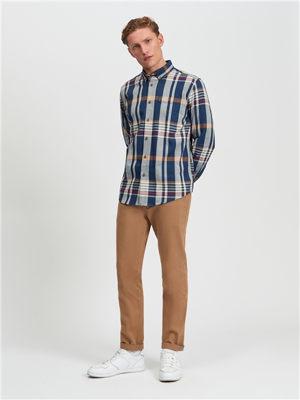 Long Sleeve Herringbone Check
