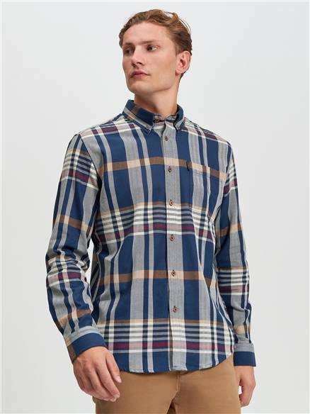 Long Sleeve Herringbone Check