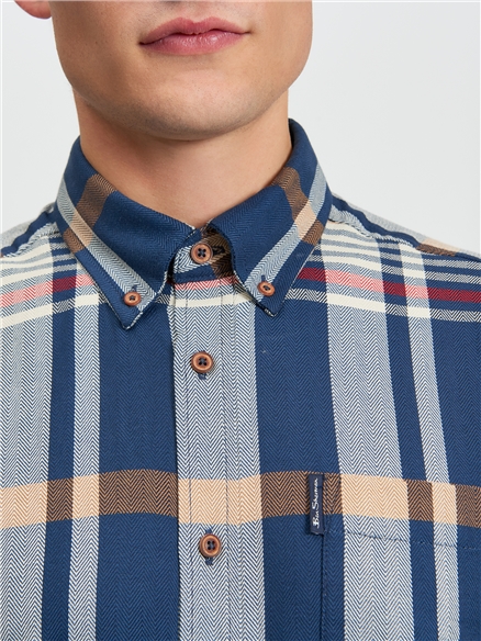 Long Sleeve Herringbone Check