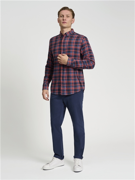 Long Sleeve Brushed Plaid Check
