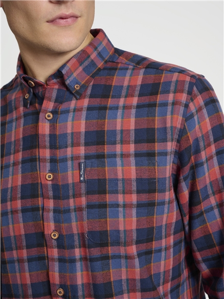 Long Sleeve Brushed Plaid Check