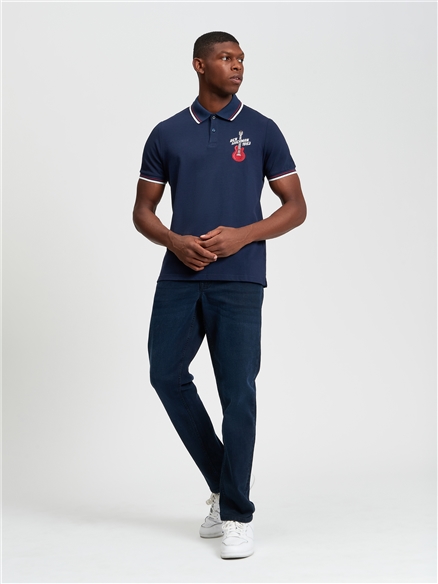 Guitar Embroidered Polo