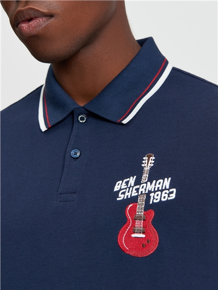 Guitar Embroidered Polo