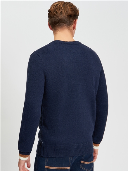 Cable Textured Crew Neck Jumper