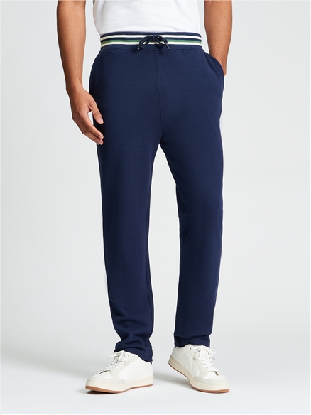 Tipped Jersey Jogger in Dark Navy