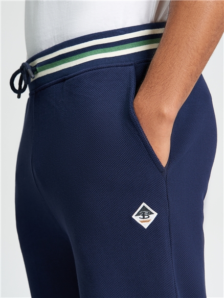 Tipped Jersey Jogger in Dark Navy