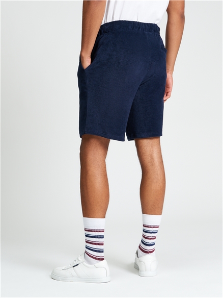Towelling Short in Dark Navy