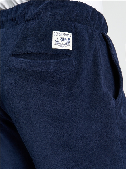 Towelling Short in Dark Navy